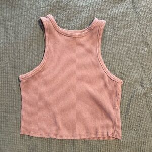 Wild Fable Brown Ribbed cropped Tank Top
